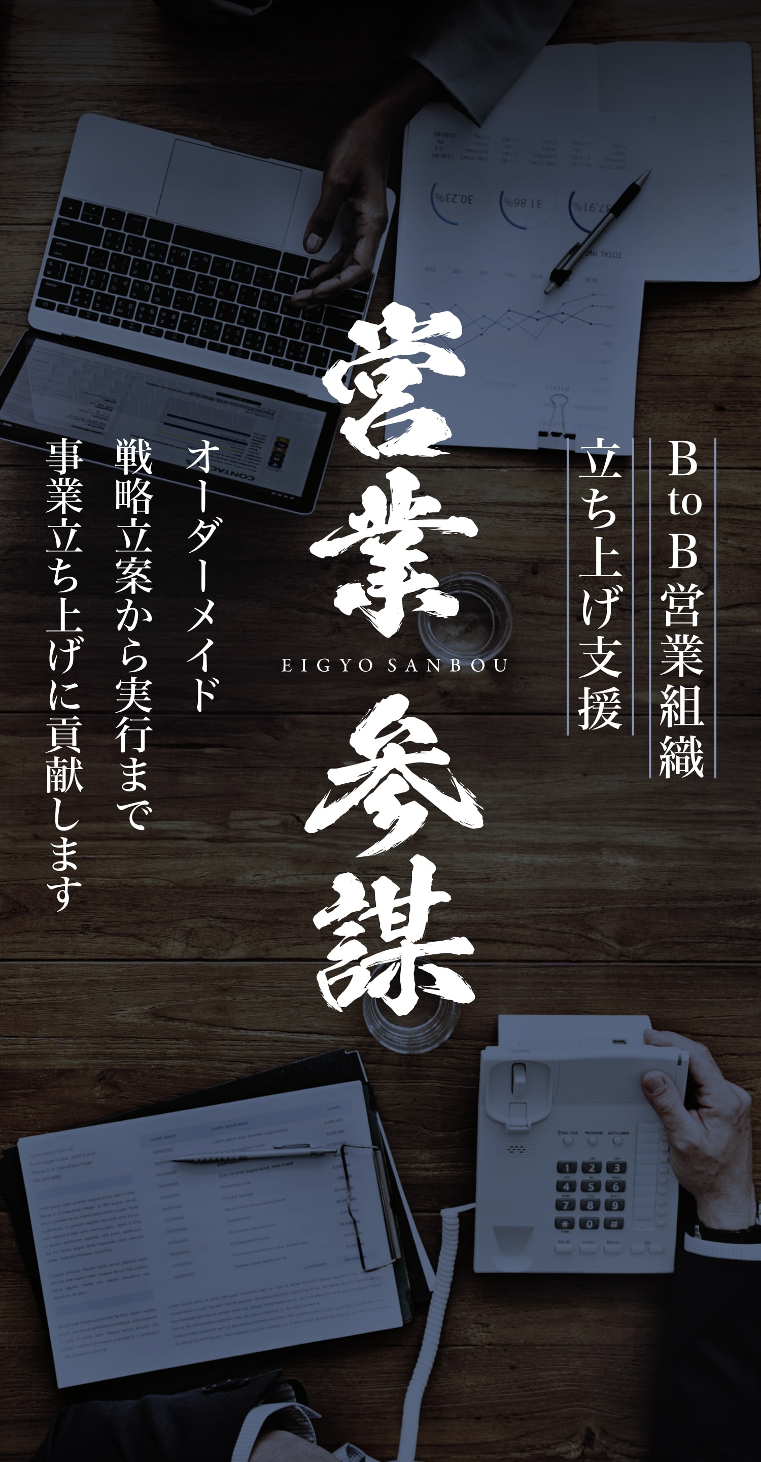 BtoB営業組織立ち上げ支援 営業参謀 オーダーメイド戦略立案から実行まで事業立ち上げに貢献します